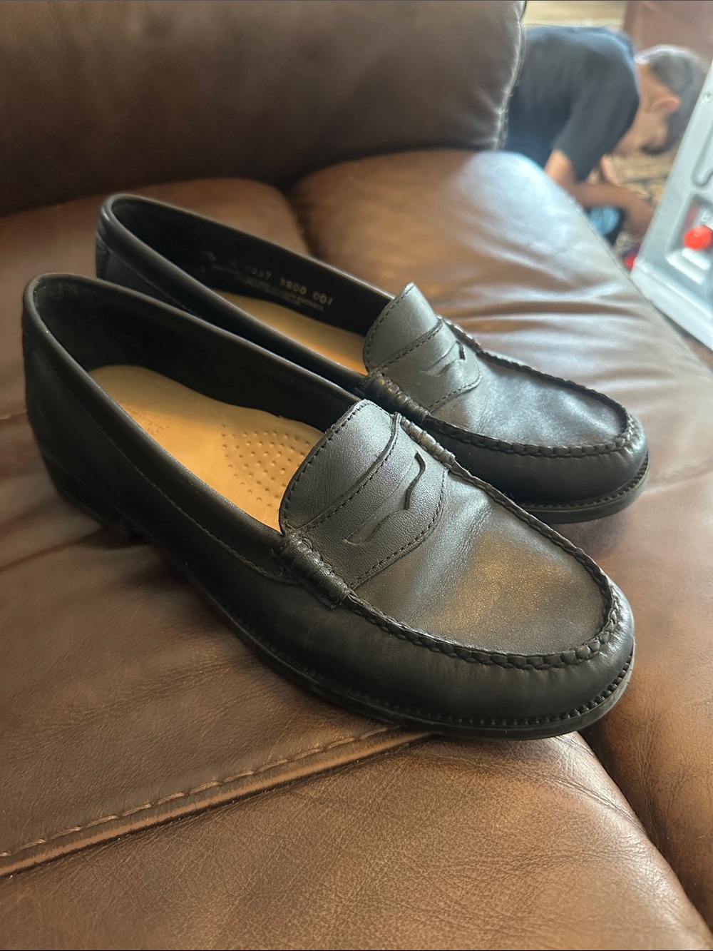 G.H. Bass & Co. Black Leather Penny Loafers - Women's Slip-On Flats - Picture 4 of 10